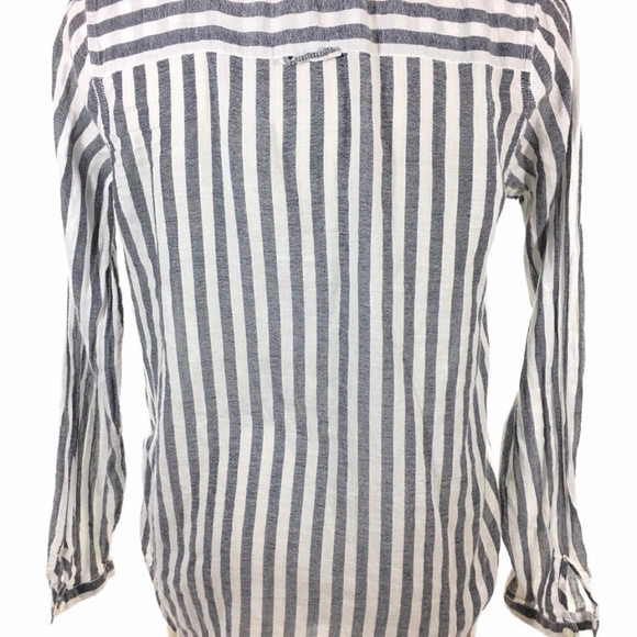 4/25 Lucky Brand Womens Knit Top Henley Striped - Picture 3 of 8